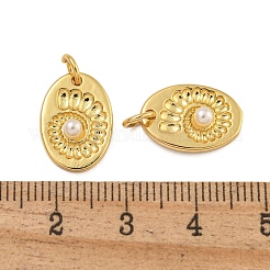 Oval Rack Plating Brass Pendants&nbsp;KK-C074-47G