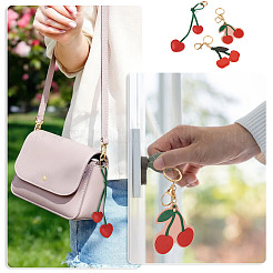 3Pcs 3 Styles PU Leather Alloy Keychains&nbsp;KEYC-TA0001-43
