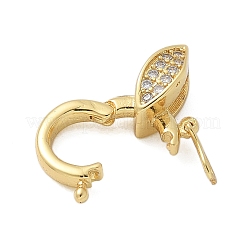 Brass Micro Pave Clear Cubic Zirconia Twister Clasps&nbsp;KK-P293-02F-G