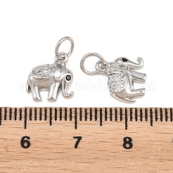 Brass Micro Pave Clear Cubic Zirconia Charms&nbsp;KK-H292-56A-P
