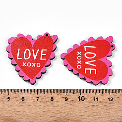 Printed Wood Pendants&nbsp;WOOD-T032-04U