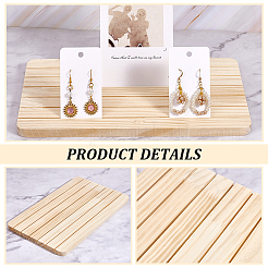 4Pcs Wooden Jewelry Earring Display Card Storage Slotted Stands&nbsp;ODIS-AR0001-18