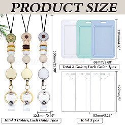 Flower Wood & Silicone Retractable Badge Reel with Chains&nbsp;HJEW-ME00019