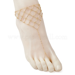 304 Stainless Steel Bar Link Triangle Mesh Toe Ring Anklets for Women&nbsp;AJEW-AN00664