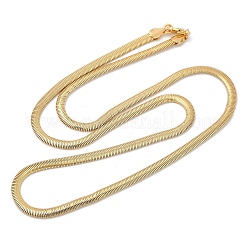 4mm Brass Flat Snake Chain Necklaces&nbsp;KK-F891-21G