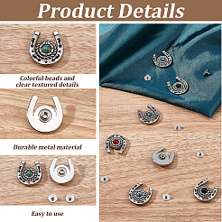 8Pcs 4 Styles Alloy & Natural African Turquoise(Jasper) & Natural Carnelian & Natural Black Stone & Dyed Natural Blue Agate Decorative Rivets&nbsp;HJEW-CP00084