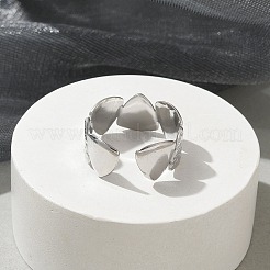 304 Stainless Steel Triangle Open Cuff Rings for Unisex&nbsp;RJEW-Q003-02P