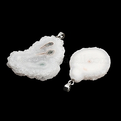Natural White Druzy Agate Slice Big Pendants&nbsp;GG-K002-17A