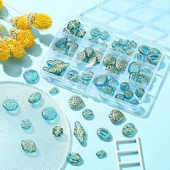 12 Styles Plating Acrylic Beads&nbsp;FIND-YW0003-05