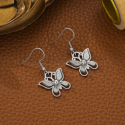Butterfly 304 Stainless Steel Dangle Earrings & Pendant Necklaces Sets for Women&nbsp;FS-WG10669-03