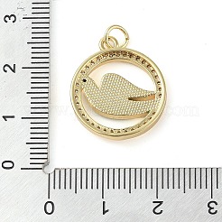 Brass Micro Pave Clear Cubic Zirconia Pendants&nbsp;KK-Q813-03G