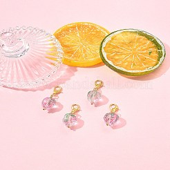 4Pcs Handmade Lampwork Strawberry Pendant Decorations&nbsp;HJEW-FS00041-03