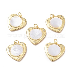 Brass Micro Pave Clear Cubic Zirconia Pendants&nbsp;ZIRC-Q023-16G
