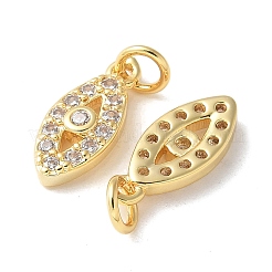 Brass Micro Pave Clear Cubic Zirconia Pendants&nbsp;KK-Q031-47G-08