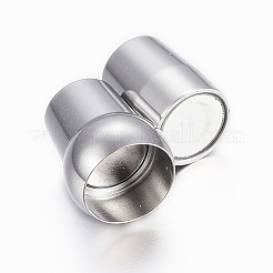 Tarnish Resistant Smooth 304 Stainless Steel Tube Magnetic Clasps with Glue-in Ends&nbsp;STAS-H402-44P-D