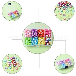 200Pcs 8 Colors Transparent Flower Acrylic Beads&nbsp;TACR-YW0001-91