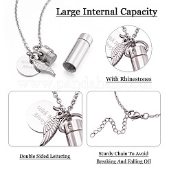 1Pc Word 304 Stainless Steel Column Urn Ashes Necklace&nbsp;DIY-TA0010-07A