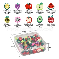 100Pcs 10 Style Handmade Polymer Clay Beads Set&nbsp;CLAY-YW0001-55