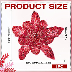 3D Flower Polyester Sequin Brooches for Backpack Clothes&nbsp;JEWB-WH0030-63B