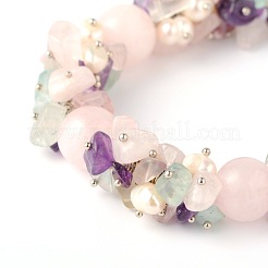 Natural Gemstone Chips Bracelets&nbsp;X-BJEW-JB01616-01