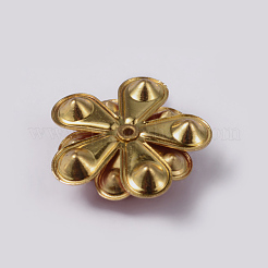Flower Brass Enamel Cabochon Settings&nbsp;X-KK-K114-DM-G