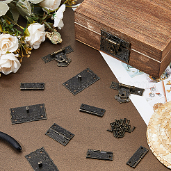 8Sets Wooden Box Lock Catch Clasps&nbsp;IFIN-FH0001-96