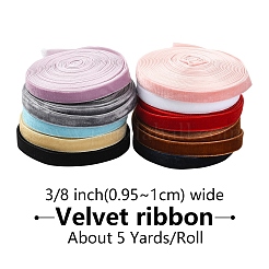 50 Yards 10 Colors Single Face Velvet Ribbon&nbsp;SRIB-YW0001-02