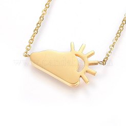 304 Stainless Steel Pendant Necklaces Ion Plating(IP)&nbsp;NJEW-H491-09G