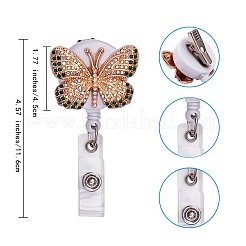 Butterfly Rhinestone Badge Reel&nbsp;AJEW-SZ0001-67
