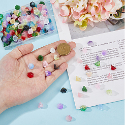 200Pcs 20 Colors Glass Gradient Color Bead Caps&nbsp;GLAA-HS0001-03