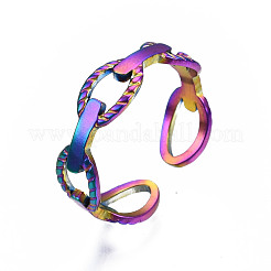 Open Oval Cuff Rings&nbsp;RJEW-N038-029