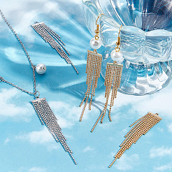 6Pcs 2 Colors Brass Ball Chains Tassel Big Pendants&nbsp;KK-BBC0007-49