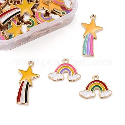 40Pcs 4 Style Alloy Enamel Pendants&nbsp;ENAM-LS0001-13LG