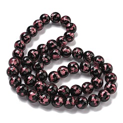 Handmade Silver/Gold Foil Lampwork Beads Strands&nbsp;LAMP-L079-07C