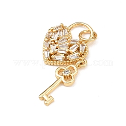 Brass Micro Pave Cubic Zirconia Pendants&nbsp;KK-F919-14G