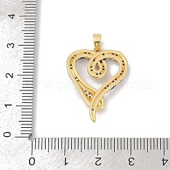 Brass Micro Pave Clear Cubic Zirconia Pendants&nbsp;KK-R221-01G-04
