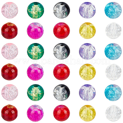 250Pcs 10 Colors Spray Painted Crackle Glass Beads&nbsp;CCG-PA0001-05
