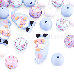 21Pcs 5 Styles Food Grade Eco-Friendly Silicone Beads&nbsp;FIND-TA0010-86A