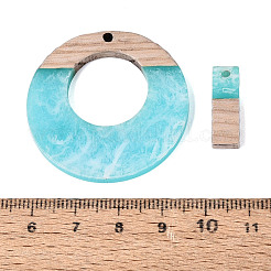 14Pcs 7 Styles Opaque Resin & Ash Wood Pendants&nbsp;RESI-N053-13