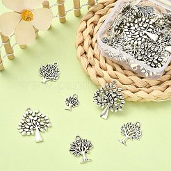 50Pcs 5 Styles Tree Tibetan Style Alloy Pendants&nbsp;TIBEP-YW0001-48