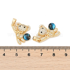 Brass Micro Pave Clear Cubic Zirconia Pendants&nbsp;KK-R213-07G-02