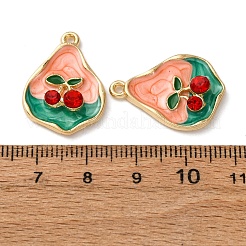 Light Gold Tone Alloy Enamel Pendants&nbsp;ENAM-B028-33KCG-03