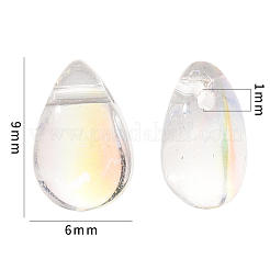 Transparent Spray Painted Glass Charms&nbsp;GLAA-YW0001-16