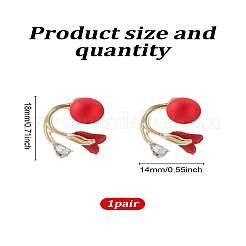 1 Pair Flower Zinc Alloy Clear Cubic Zirconia Stud Earrings&nbsp;EJEW-LP0007-094A