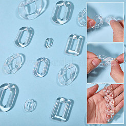 170Pcs 8 Styles Transparent Acrylic Linking Rings&nbsp;TACR-CA0001-35