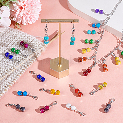 56Pcs 14 Style Glass Pendant Decorations&nbsp;HJEW-PH02124