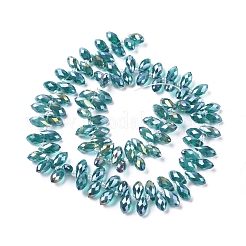 Electroplate Glass Faceted Teardrop Beads Strands&nbsp;EGLA-D014-34