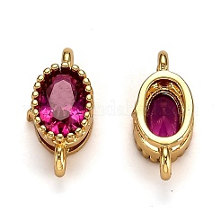 Real 18K Gold Plated Brass Micro Pave Cubic Zirconia Links Connectors&nbsp;ZIRC-L100-013G