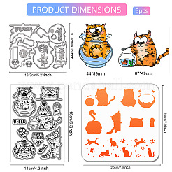 Kitten Theme 1Pc Carbon Steel Cutting Dies Stencils&nbsp;DIY-GL0003-212