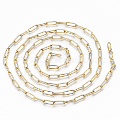 304 Stainless Steel Textured Paperclip Chains&nbsp;CHS-S006-JN954-2